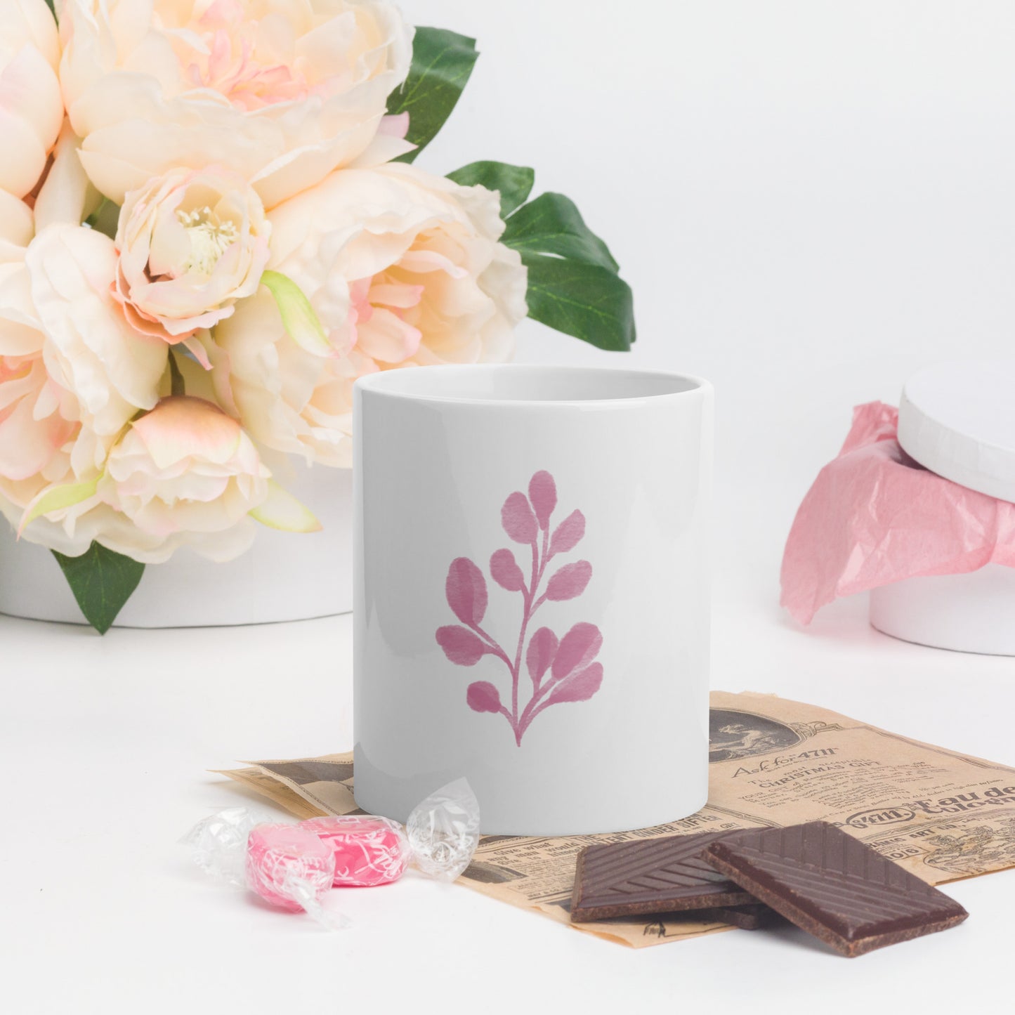 Floral Pink glossy mug