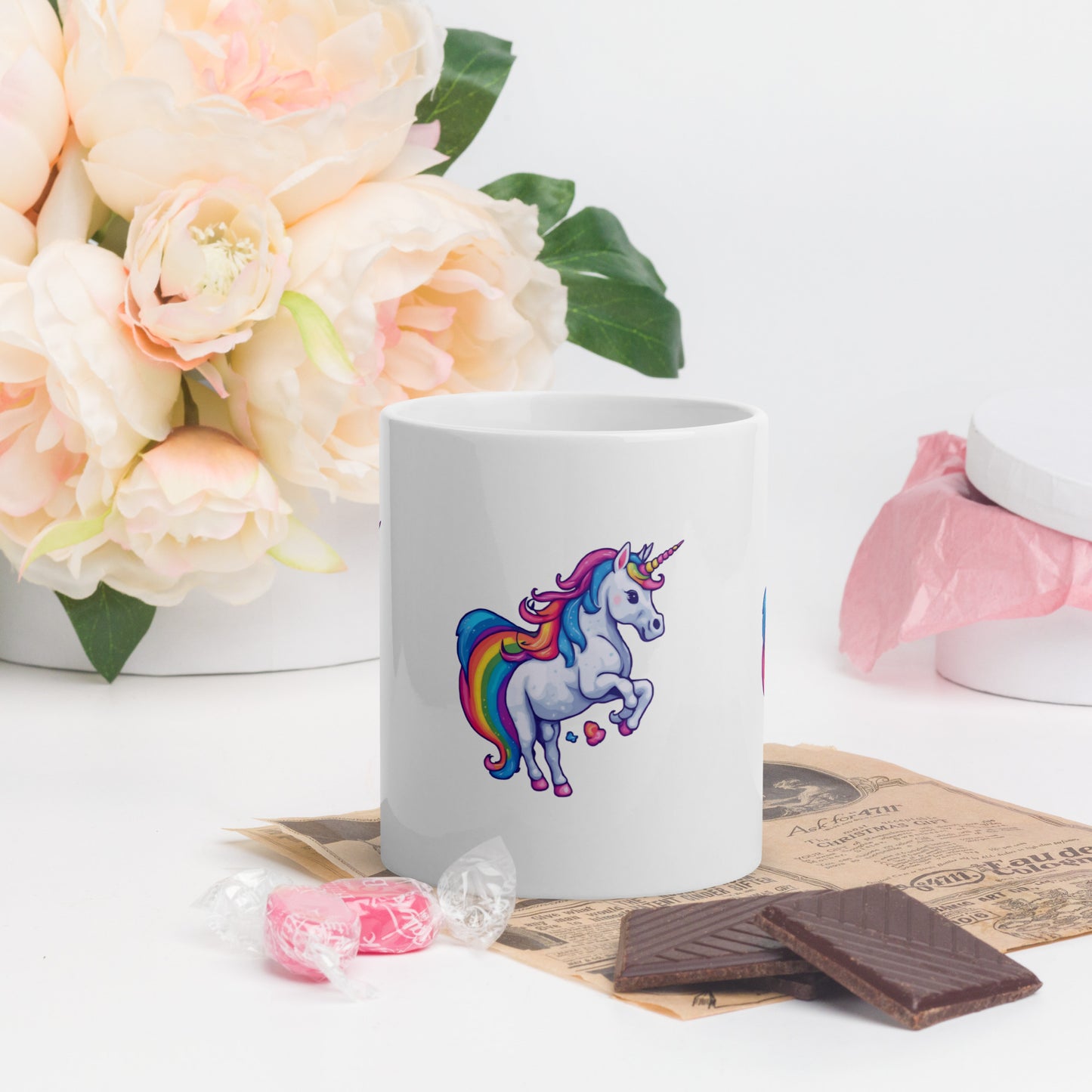 Unicorn White glossy mug