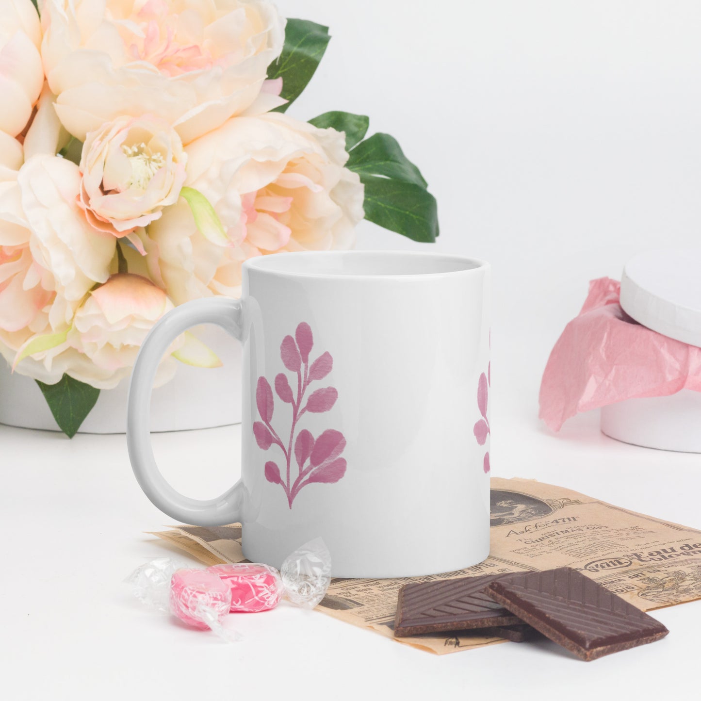 Floral Pink glossy mug