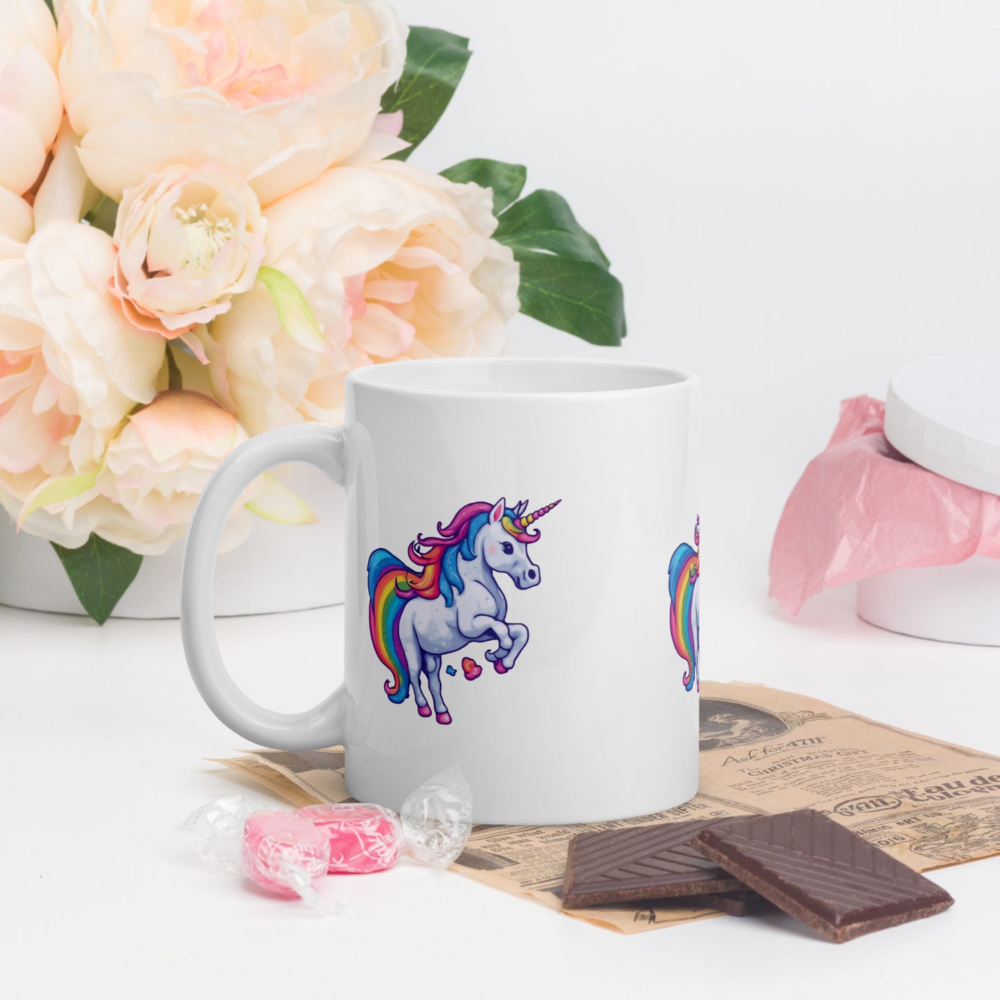 Unicorn White glossy mug