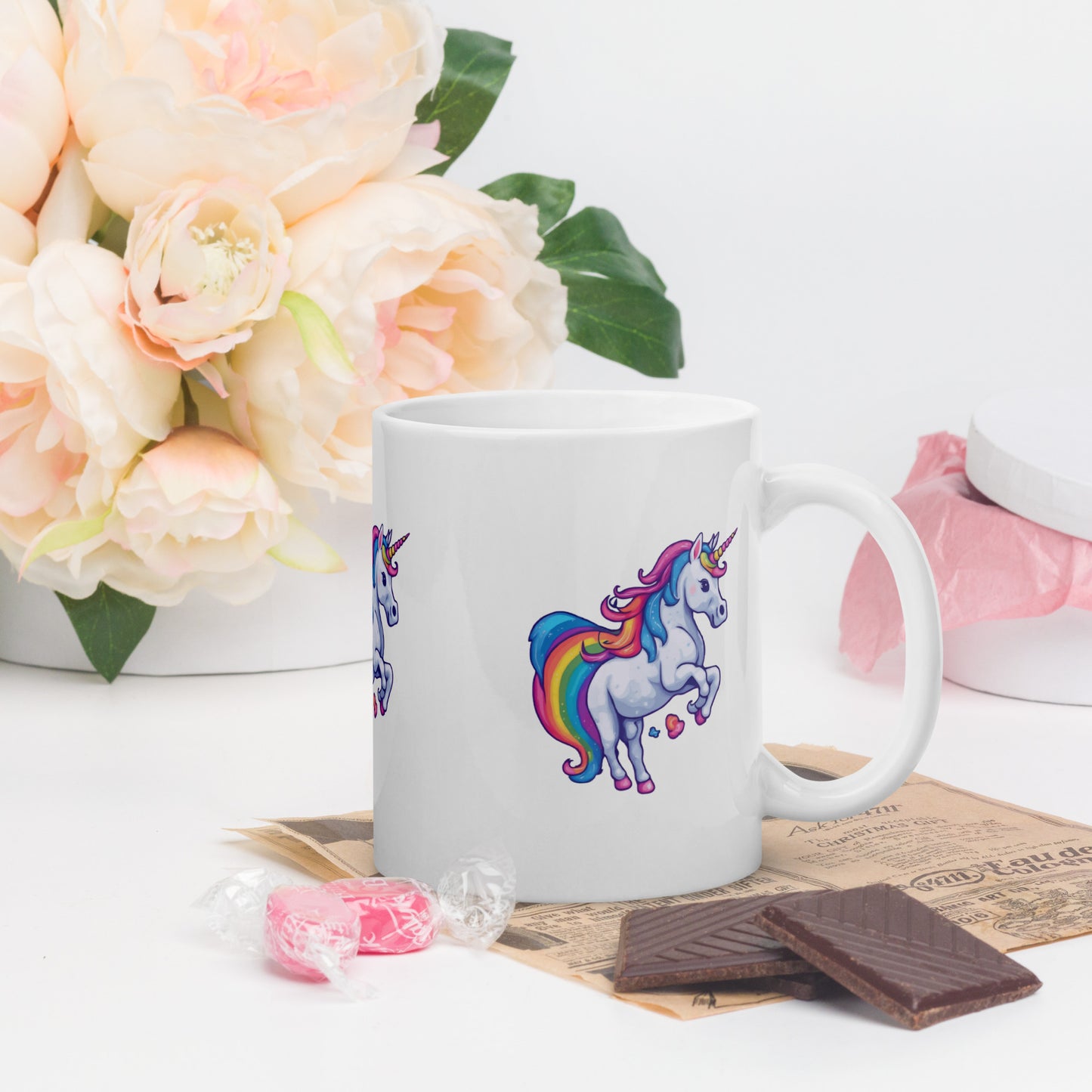 Unicorn White glossy mug